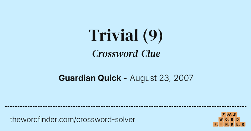 Trivial crossword clue image
