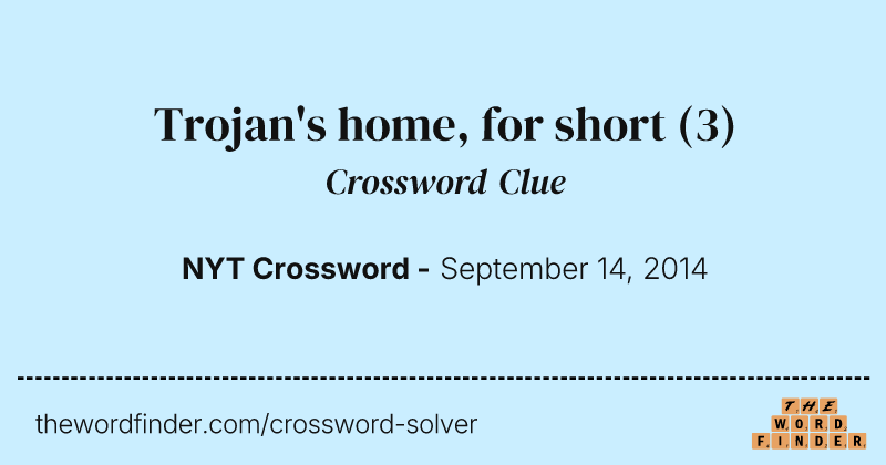 Trojan's home, for short crossword clue image