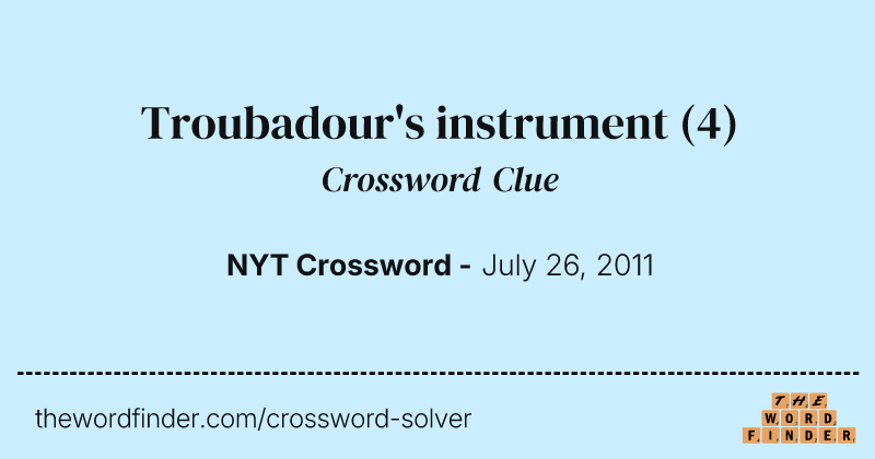 Troubadour's instrument crossword clue image