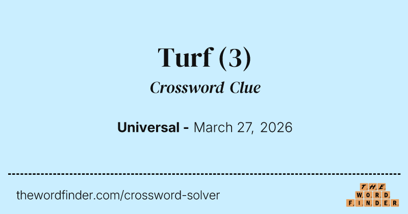 Turf crossword clue image