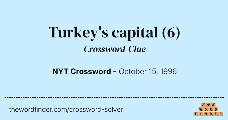 Turkey's capital crossword clue image