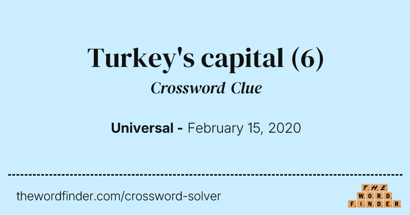 Turkey's capital crossword clue image