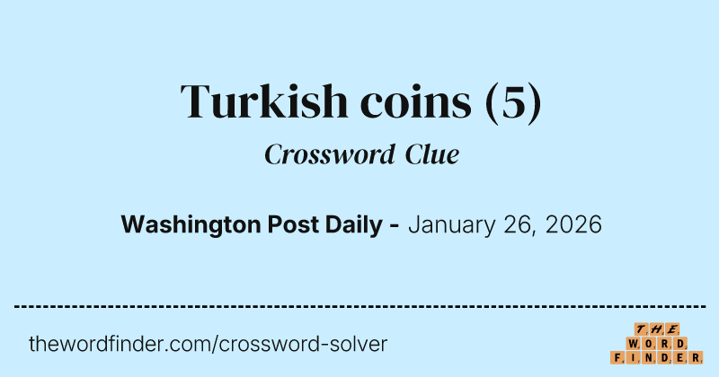 Turkish coins crossword clue image