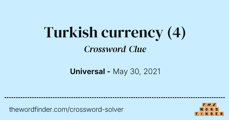 Turkish currency crossword clue image