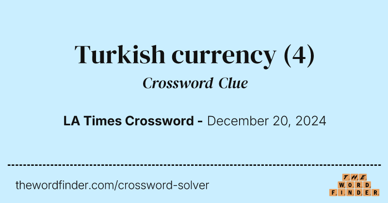 Turkish currency crossword clue image