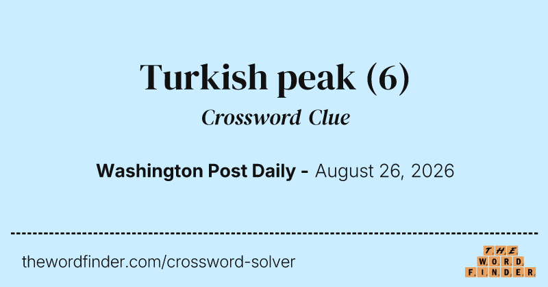 Turkish peak crossword clue image