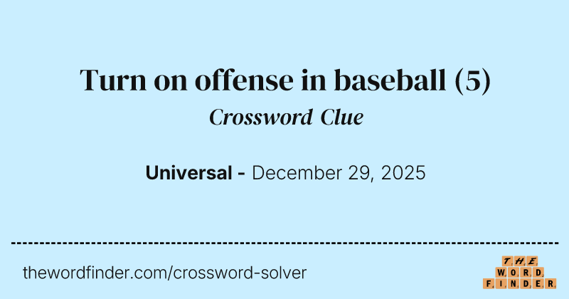 Turn on offense in baseball crossword clue image