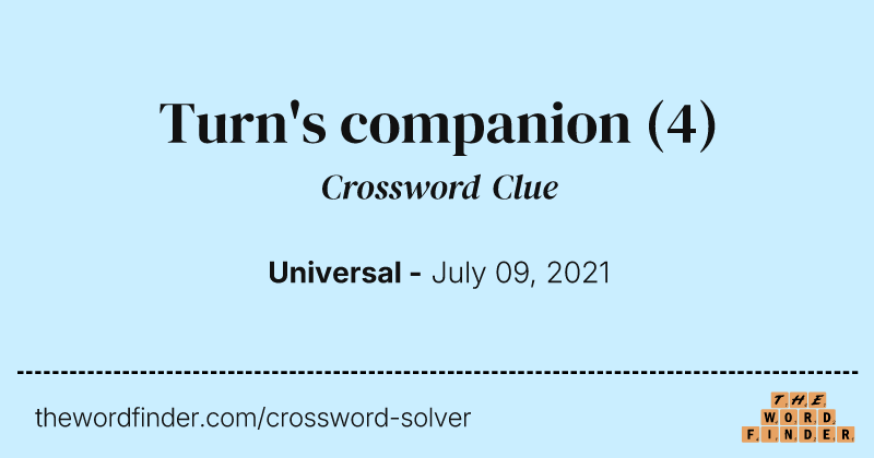 Turn's companion crossword clue image