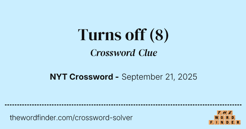 Turns off crossword clue image