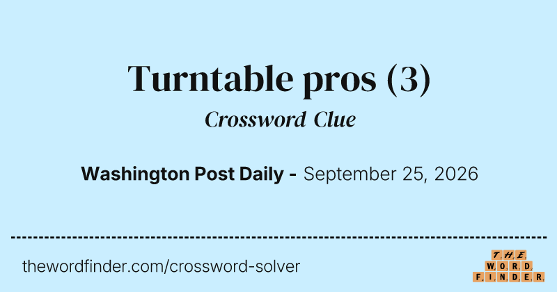 Turntable pros crossword clue image