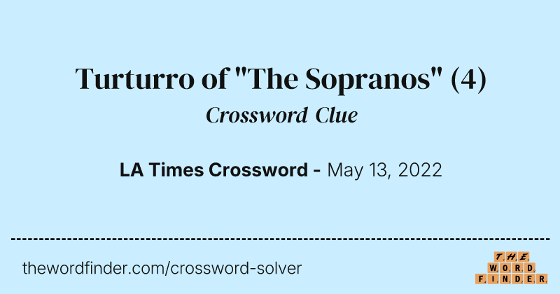 Turturro of "The Sopranos" crossword clue image