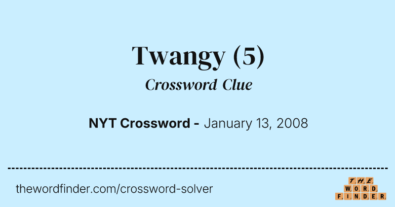 Twangy crossword clue image