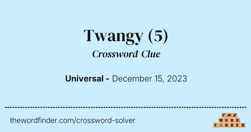 Twangy crossword clue image