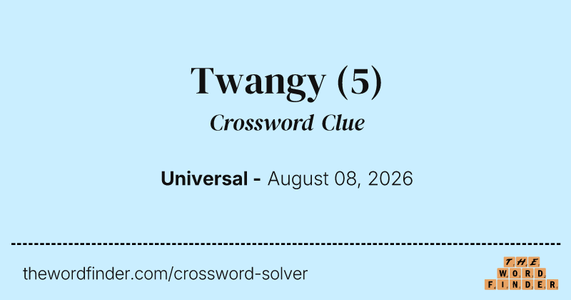 Twangy crossword clue image