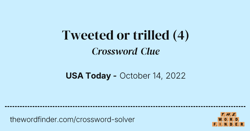 Tweeted or trilled crossword clue image