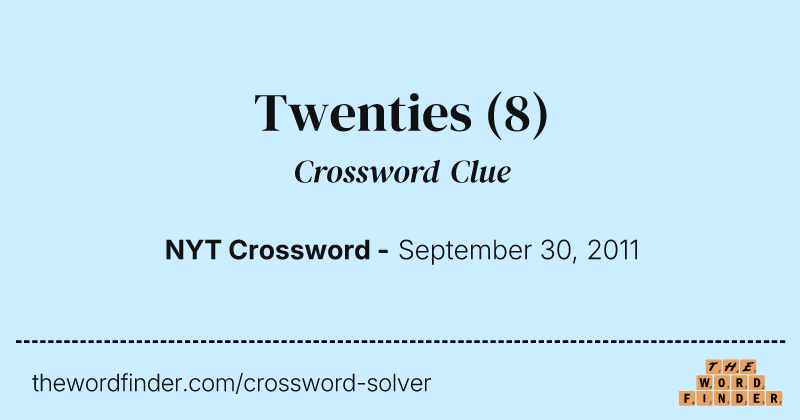 Twenties crossword clue image