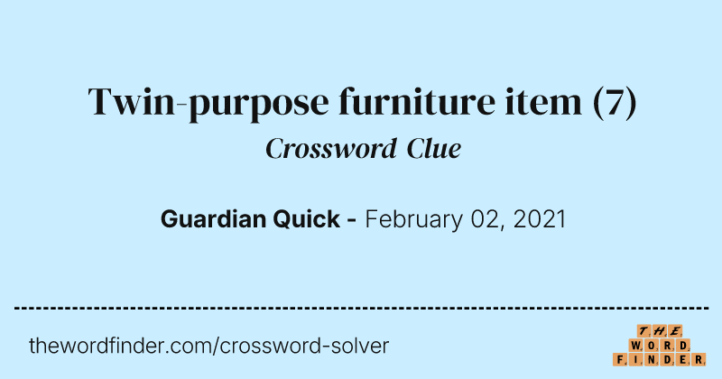 Twin-purpose furniture item crossword clue image