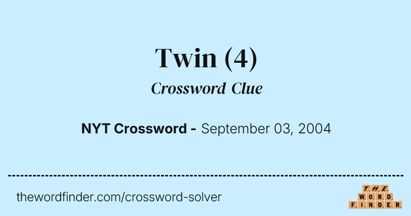 Twin crossword clue image