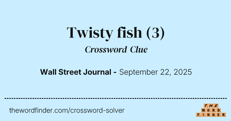 Twisty fish crossword clue image
