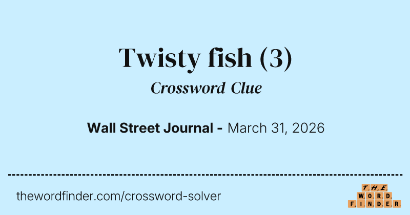 Twisty fish crossword clue image