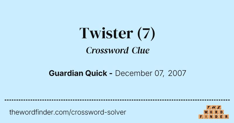 Twister crossword clue image