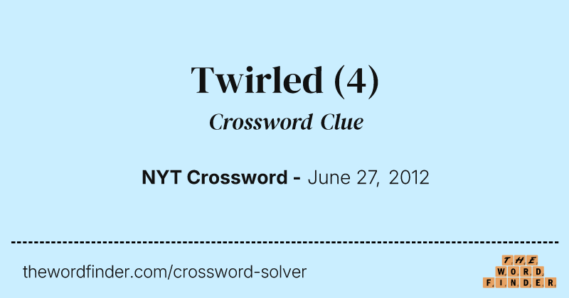 Twirled crossword clue image
