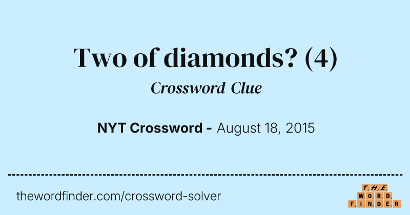 Two of diamonds? crossword clue image