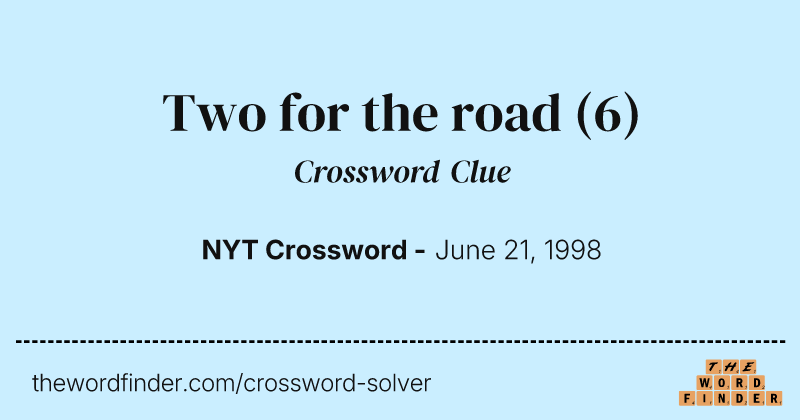 Two for the road crossword clue image