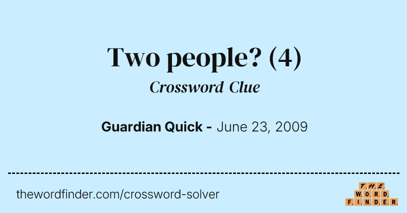 Two people? crossword clue image