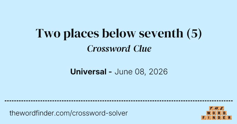 Two places below seventh crossword clue image