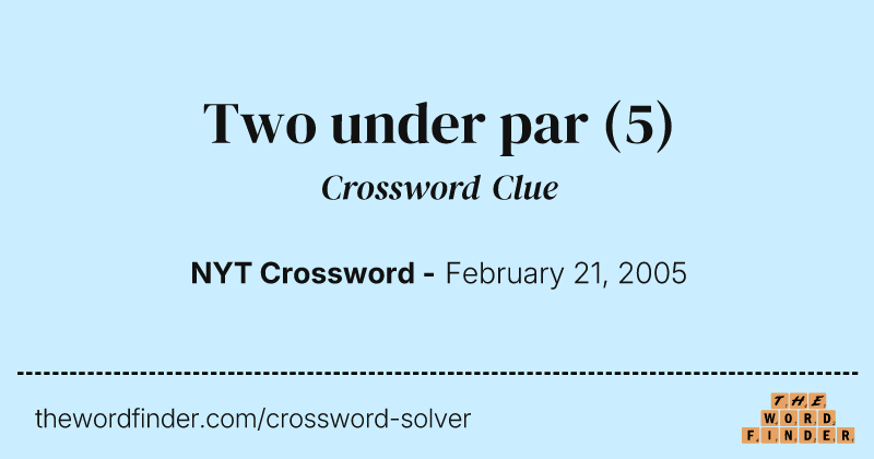 Two under par crossword clue image