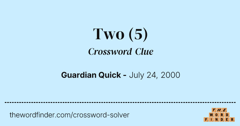 Two crossword clue image