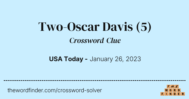 Two-Oscar Davis crossword clue image
