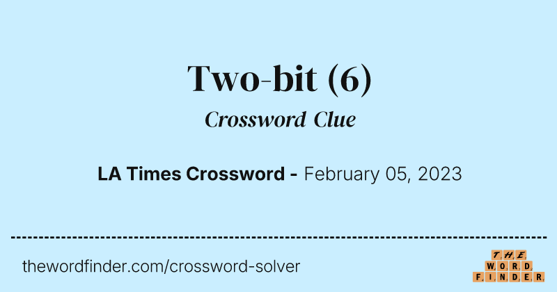 Two-bit crossword clue image