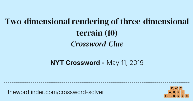Two-dimensional rendering of three-dimensional terrain crossword clue image