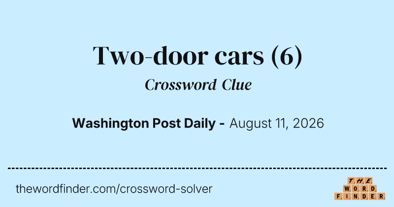 Two-door cars crossword clue image