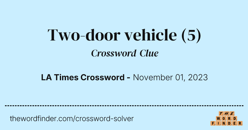 Two-door vehicle crossword clue image