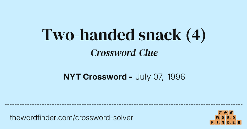 Two-handed snack crossword clue image