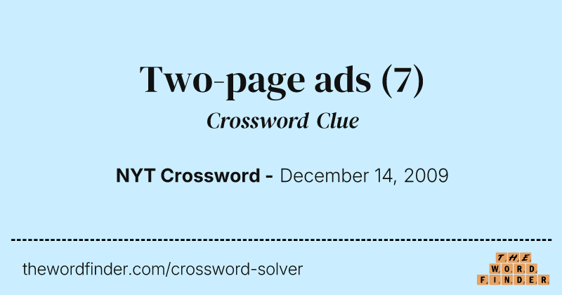 Two-page ads crossword clue image