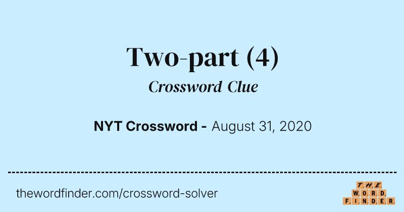 Two-part crossword clue image