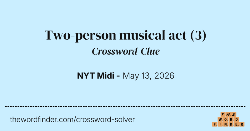 Two-person musical act crossword clue image