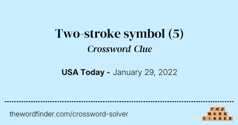 Two-stroke symbol crossword clue image