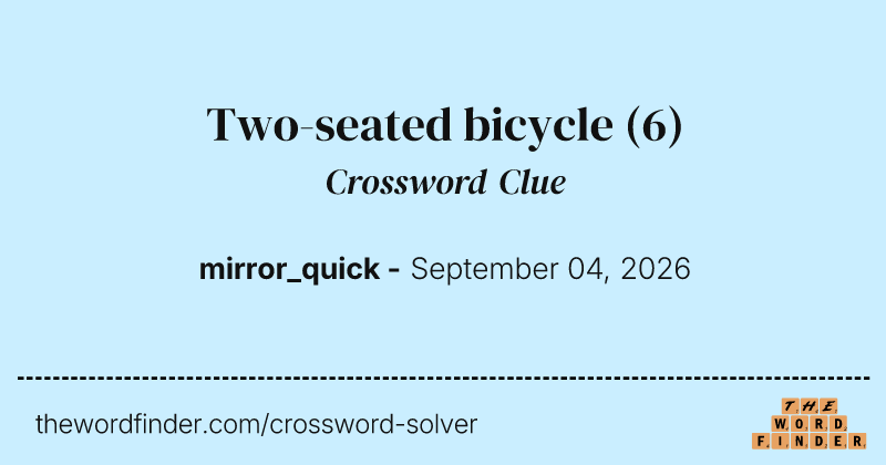 Two-seated bicycle crossword clue image