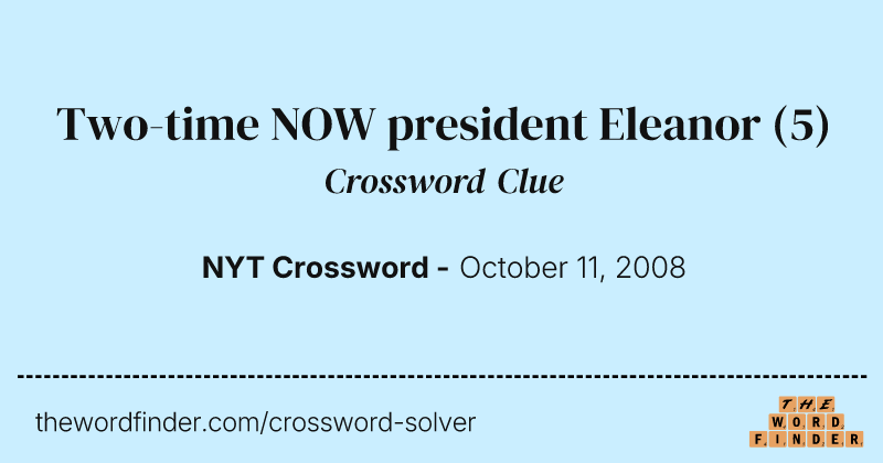 Two-time NOW president Eleanor crossword clue image