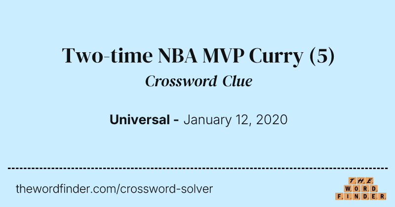 Two-time NBA MVP Curry crossword clue image