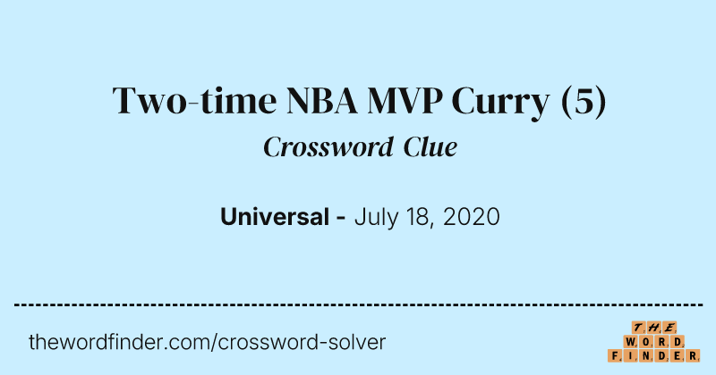 Two-time NBA MVP Curry crossword clue image