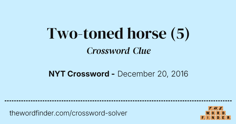 Two-toned horse crossword clue image