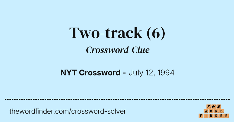Two-track crossword clue image