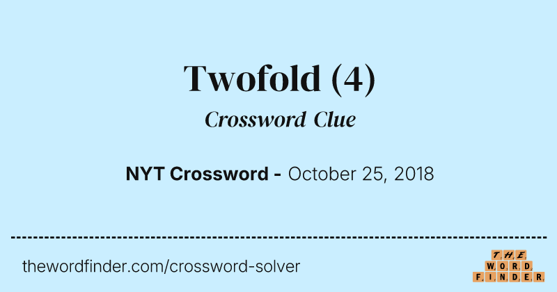 Twofold crossword clue image