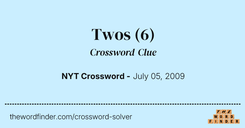 Twos crossword clue image